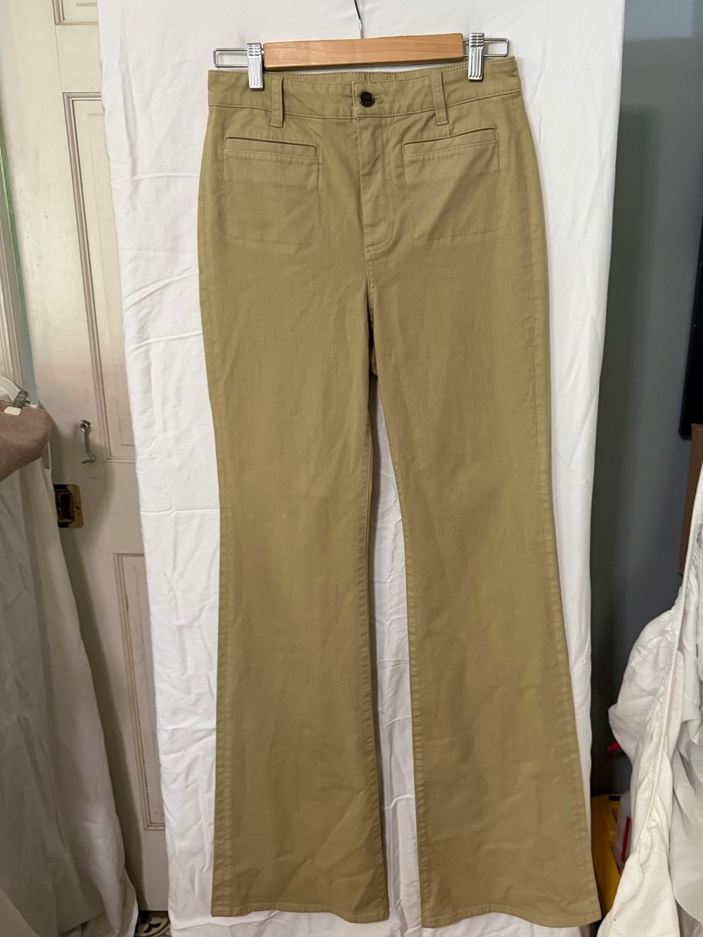 J. Crew Button-Front Pants in Khaki